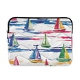 thumbnail image 1 of FORMRS 13"-13.3" Laptop Sleeve Protective Case Soft Carrying Quilted Computer Bag Cover, Hand Drawn Sailboats, 1 of 7