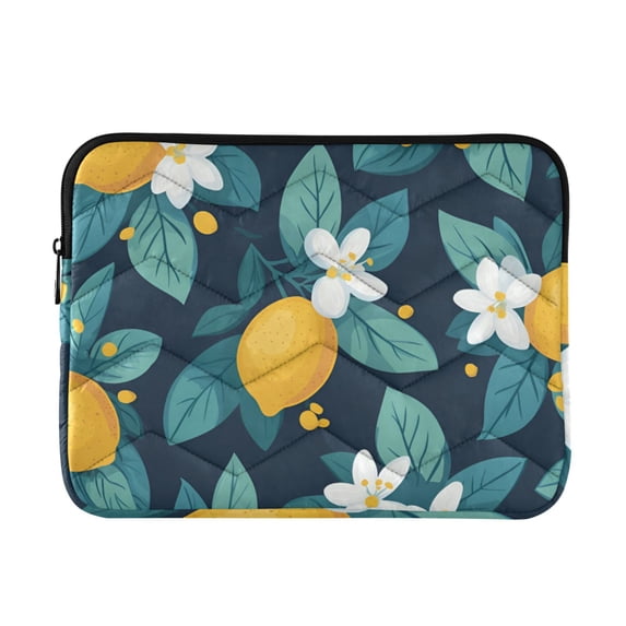 FORMRS 13-13.3 inch Laptop Sleeve Case Soft Carrying Quilted Computer Bag Cover, Lemon Leaves