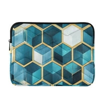 FORMRS 13-13.3 inch Laptop Sleeve Case Soft Carrying Quilted Computer Bag Cover, Light Blue Geometric Pattern