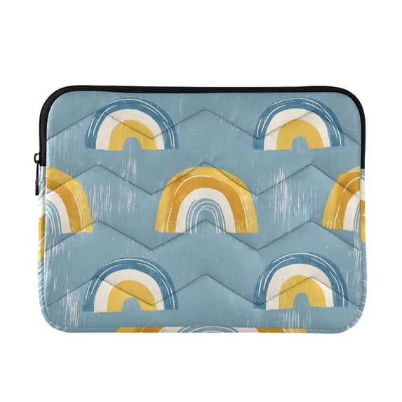 FORMRS 13-13.3 inch Laptop Sleeve Case Soft Carrying Quilted Computer Bag Cover, Light Blue Rainbow