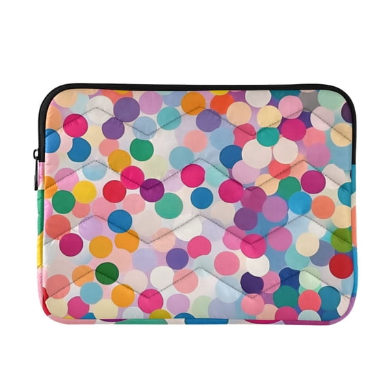 FORMRS 13"-13.3" Laptop Sleeve Protective Case Soft Carrying Quilted Computer Bag Cover, Light Colorful Circles