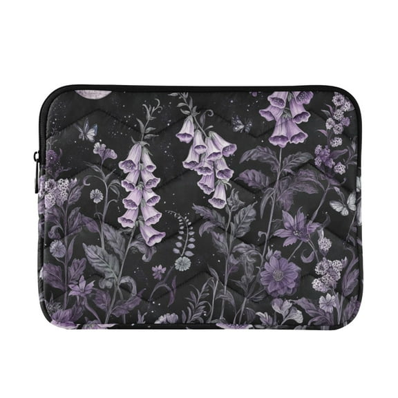 FORMRS 13"-13.3" Laptop Sleeve Protective Case Soft Carrying Quilted Computer Bag Cover, Light Purple Flowers