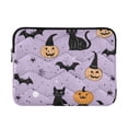 thumbnail image 1 of FORMRS 13"-13.3" Laptop Sleeve Protective Case Soft Carrying Quilted Computer Bag Cover, Light Purple Halloween Black Cat, 1 of 7