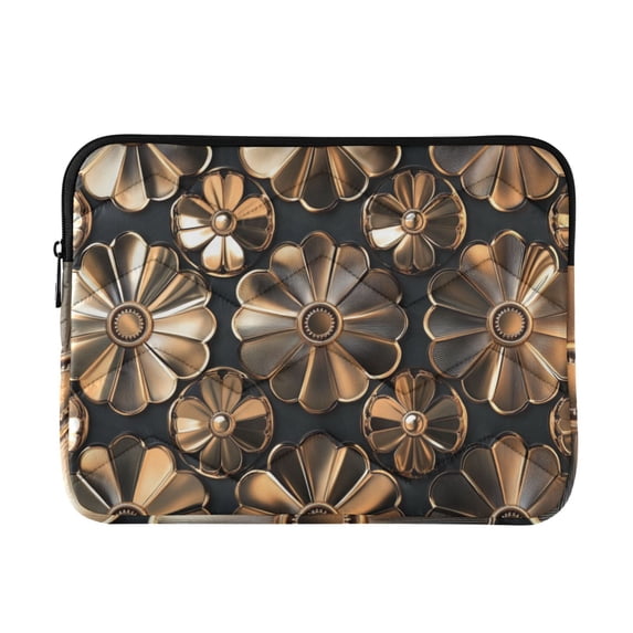 FORMRS 13-13.3 inch Laptop Sleeve Case Soft Carrying Quilted Computer Bag Cover, Metallic Flower