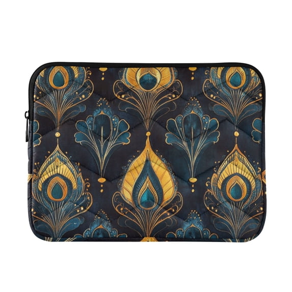 FORMRS 13"-13.3" Laptop Sleeve Protective Case Soft Carrying Quilted Computer Bag Cover, Navy Blue Art Pattern