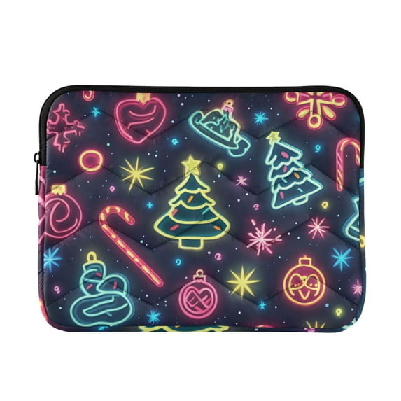 FORMRS 13-13.3 inch Laptop Sleeve Case Soft Carrying Quilted Computer Bag Cover, Neon Christmas