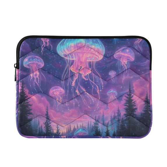 FORMRS 13-13.3 inch Laptop Sleeve Case Soft Carrying Quilted Computer Bag Cover, Neon Jellyfish