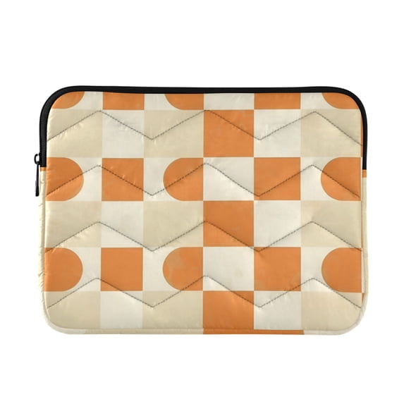 FORMRS 13-13.3 inch Laptop Sleeve Case Soft Carrying Quilted Computer Bag Cover, Orange Checkered Pattern