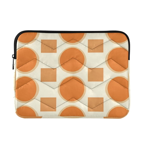 FORMRS 13-13.3 inch Laptop Sleeve Case Soft Carrying Quilted Computer Bag Cover, Orange Geometric Pattern