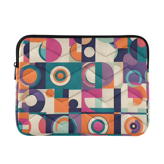 FORMRS 13-13.3 inch Laptop Sleeve Case Soft Carrying Quilted Computer Bag Cover, Orange Geometric