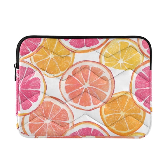 FORMRS 13-13.3 inch Laptop Sleeve Case Soft Carrying Quilted Computer Bag Cover, Orange Grapefruit Slices