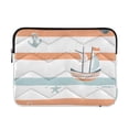 thumbnail image 1 of FORMRS 13"-13.3" Laptop Sleeve Protective Case Soft Carrying Quilted Computer Bag Cover, Orange Nautical Pattern, 1 of 7