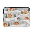 thumbnail image 1 of FORMRS 13-13.3 inch Laptop Sleeve Case Soft Carrying Quilted Computer Bag Cover, Orange Snow Houses, 1 of 7