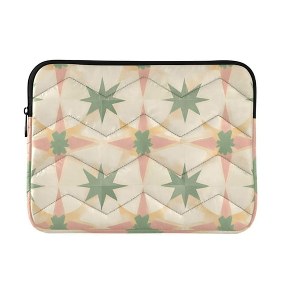 FORMRS 13-13.3 inch Laptop Sleeve Case Soft Carrying Quilted Computer Bag Cover, Pastel Beige Geometric