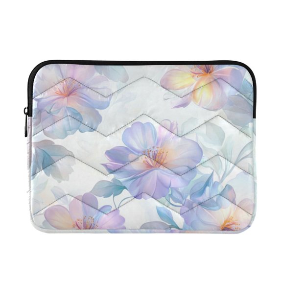 FORMRS 13-13.3 inch Laptop Sleeve Case Soft Carrying Quilted Computer Bag Cover, Pastel Flower Pattern