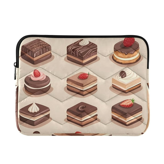 FORMRS 13"-13.3" Laptop Sleeve Protective Case Soft Carrying Quilted Computer Bag Cover, Pink Cakes