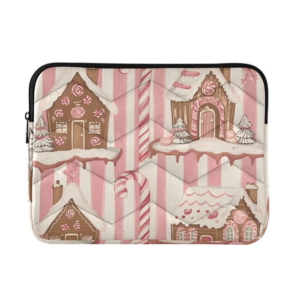 FORMRS 13-13.3 inch Laptop Sleeve Case Soft Carrying Quilted Computer Bag Cover, Pink Candy House