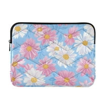 FORMRS 13-13.3 inch Laptop Sleeve Case Soft Carrying Quilted Computer Bag Cover, Pink Daisy