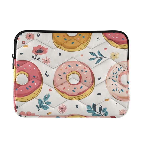 FORMRS 13-13.3 inch Laptop Sleeve Case Soft Carrying Quilted Computer Bag Cover, Pink Donut