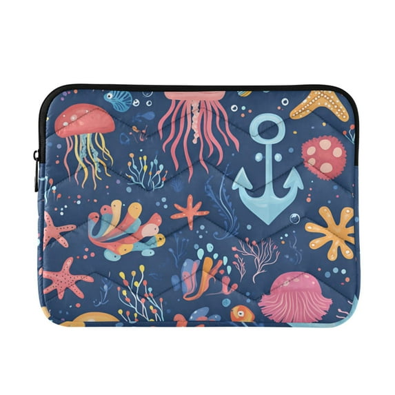 FORMRS 13"-13.3" Laptop Sleeve Protective Case Soft Carrying Quilted Computer Bag Cover, Pink Jellyfish