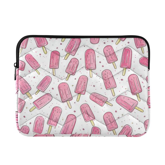 FORMRS 13-13.3 inch Laptop Sleeve Case Soft Carrying Quilted Computer Bag Cover, Pink Popsicle Pattern