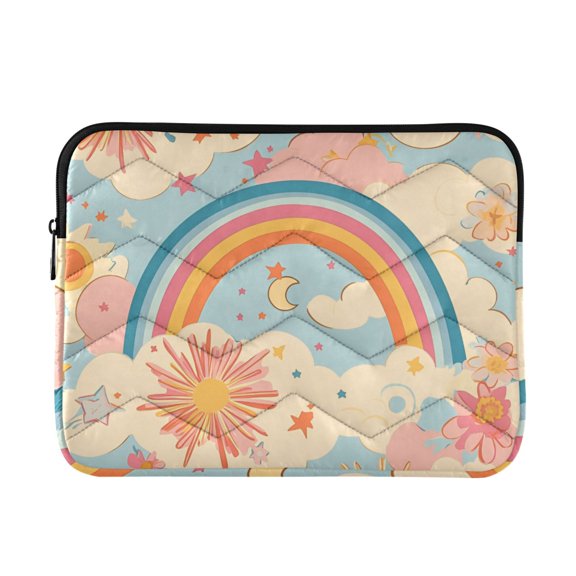 FORMRS 13-13.3 inch Laptop Sleeve Case Soft Carrying Quilted Computer Bag Cover, Pink Retro Sun