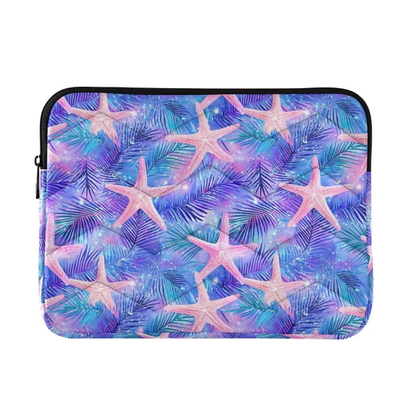 FORMRS 13"-13.3" Laptop Sleeve Protective Case Soft Carrying Quilted Computer Bag Cover, Pink Starfish Pattern