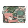 thumbnail image 1 of FORMRS 13"-13.3" Laptop Sleeve Protective Case Soft Carrying Quilted Computer Bag Cover, Pink and White Cat, 1 of 7