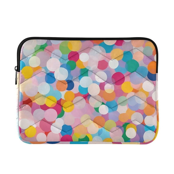 FORMRS 13-13.3 inch Laptop Sleeve Case Soft Carrying Quilted Computer Bag Cover, Purple Colorful Circles