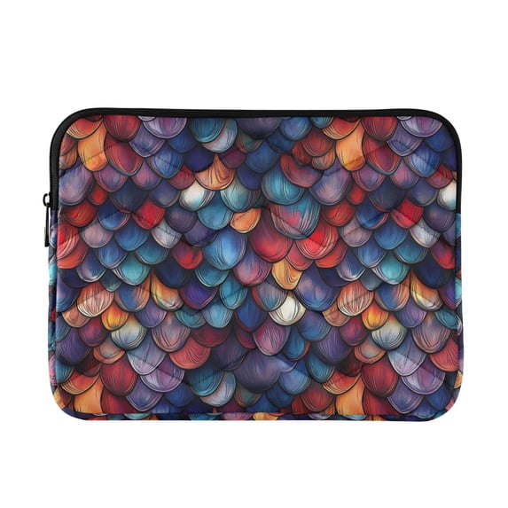 FORMRS 13-13.3 inch Laptop Sleeve Case Soft Carrying Quilted Computer Bag Cover, Purple Dragon Scales Pattern