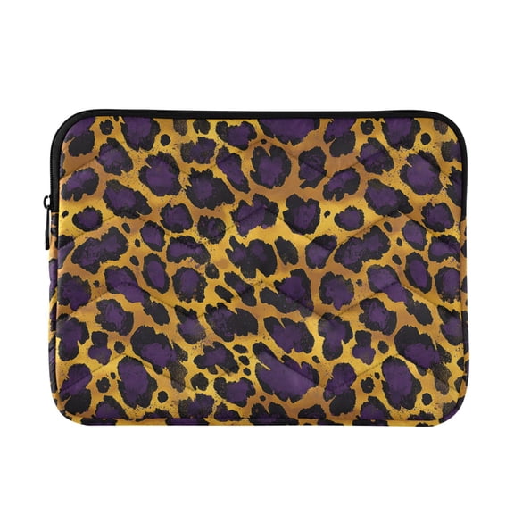 FORMRS 13-13.3 inch Laptop Sleeve Case Soft Carrying Quilted Computer Bag Cover, Purple Leopard Print