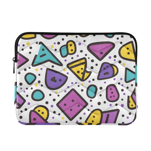 FORMRS 13-13.3 inch Laptop Sleeve Case Soft Carrying Quilted Computer Bag Cover, Purple Retro Pattern