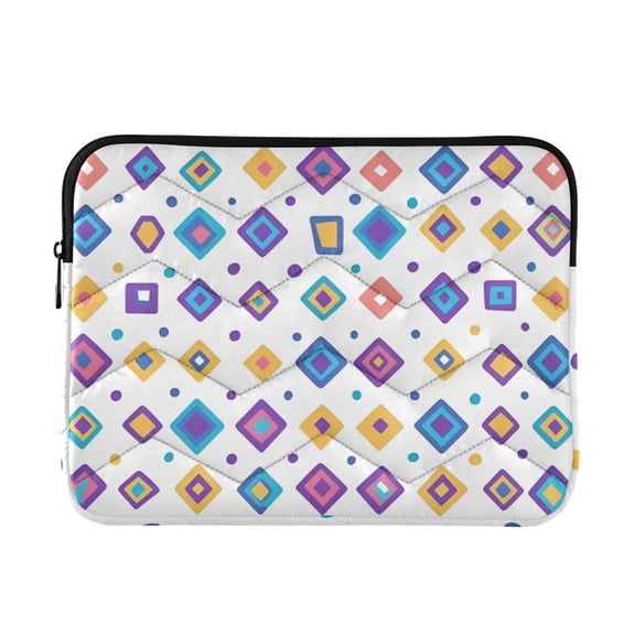 FORMRS 13-13.3 inch Laptop Sleeve Case Soft Carrying Quilted Computer Bag Cover, Purple Retro Shapes