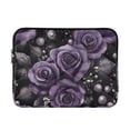 thumbnail image 1 of FORMRS 13"-13.3" Laptop Sleeve Protective Case Soft Carrying Quilted Computer Bag Cover, Purple Roses, 1 of 7