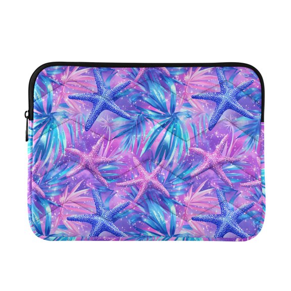 FORMRS 13"-13.3" Laptop Sleeve Protective Case Soft Carrying Quilted Computer Bag Cover, Purple Starfish Pattern