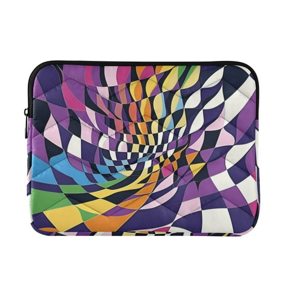 FORMRS 13-13.3 inch Laptop Sleeve Case Soft Carrying Quilted Computer Bag Cover, Purple Wavy Plaid