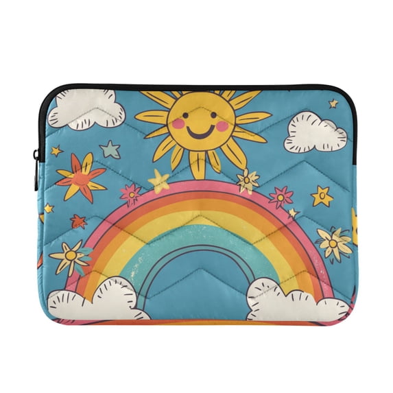 FORMRS 13"-13.3" Laptop Sleeve Protective Case Soft Carrying Quilted Computer Bag Cover, Rainbow with Stars