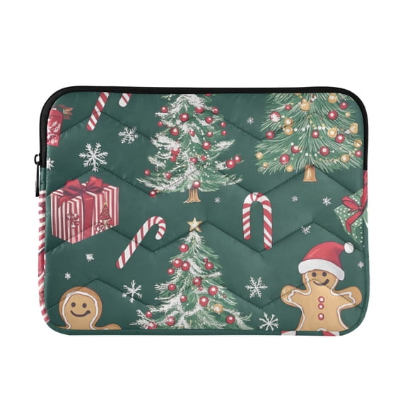 FORMRS 13-13.3 inch Laptop Sleeve Case Soft Carrying Quilted Computer Bag Cover, Red Christmas Gingerbread