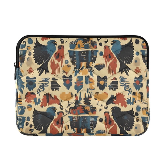 FORMRS 13"-13.3" Laptop Sleeve Protective Case Soft Carrying Quilted Computer Bag Cover, Red Geometric