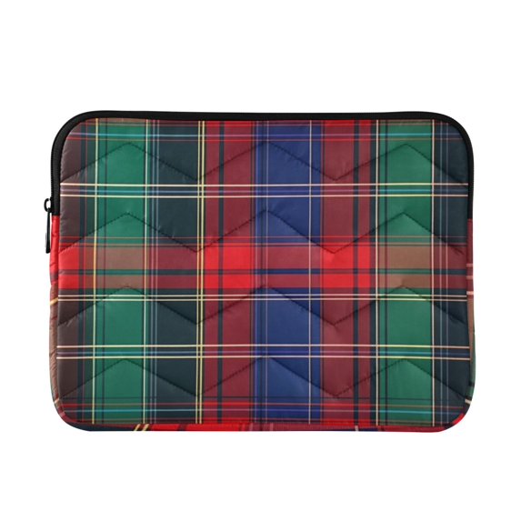 FORMRS 13-13.3 inch Laptop Sleeve Case Soft Carrying Quilted Computer Bag Cover, Red Green Pattern