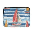 thumbnail image 1 of FORMRS 13-13.3 inch Laptop Sleeve Case Soft Carrying Quilted Computer Bag Cover, Red Sailboats, 1 of 7