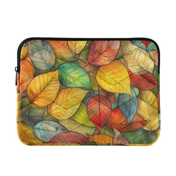 FORMRS 13-13.3 inch Laptop Sleeve Case Soft Carrying Quilted Computer Bag Cover, Retro Autumn Leaves