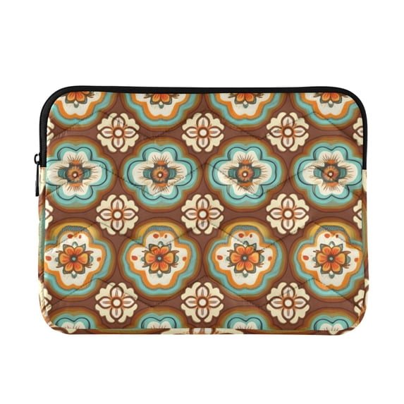FORMRS 13"-13.3" Laptop Sleeve Protective Case Soft Carrying Quilted Computer Bag Cover, Retro Blossom Flower