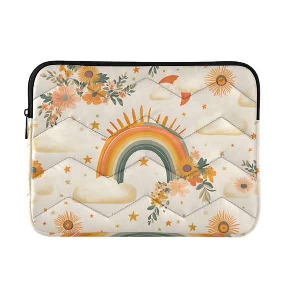 FORMRS 13-13.3 inch Laptop Sleeve Case Soft Carrying Quilted Computer Bag Cover, Retro Rainbow