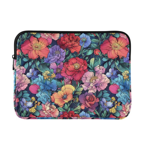 FORMRS 13-13.3 inch Laptop Sleeve Case Soft Carrying Quilted Computer Bag Cover, Serene Floral Pattern