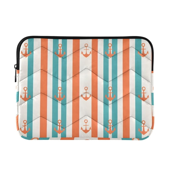 FORMRS 13-13.3 inch Laptop Sleeve Case Soft Carrying Quilted Computer Bag Cover, Simple Nautical Pattern