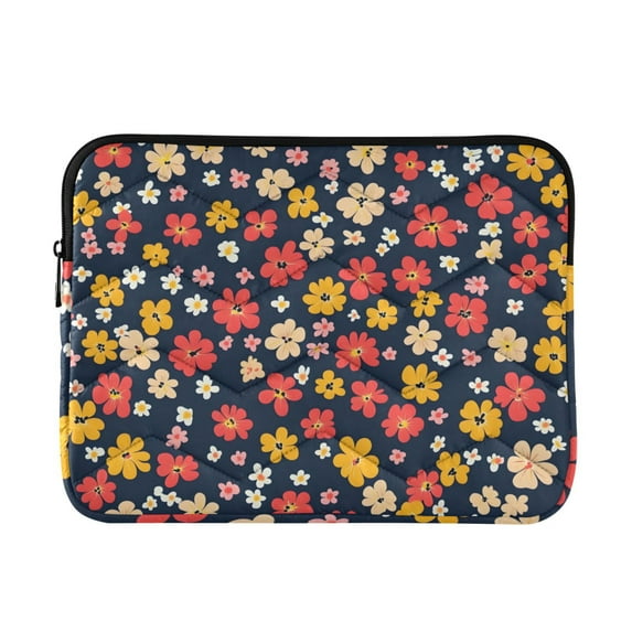 FORMRS 13"-13.3" Laptop Sleeve Protective Case Soft Carrying Quilted Computer Bag Cover, Small Colorful Flower