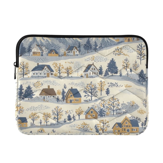 FORMRS 13"-13.3" Laptop Sleeve Protective Case Soft Carrying Quilted Computer Bag Cover, Snowy Mountains
