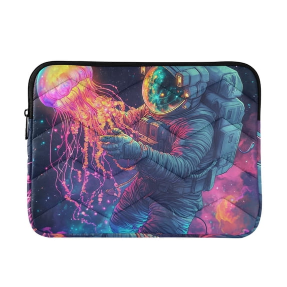 FORMRS 13"-13.3" Laptop Sleeve Protective Case Soft Carrying Quilted Computer Bag Cover, Space Astronaut