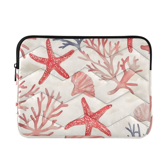 FORMRS 13-13.3 inch Laptop Sleeve Case Soft Carrying Quilted Computer Bag Cover, Starfish Seashell